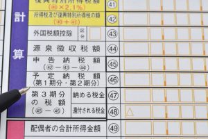 確定申告書（予定増税）のイメージ