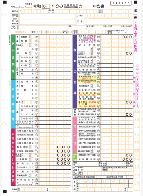 確定申告書