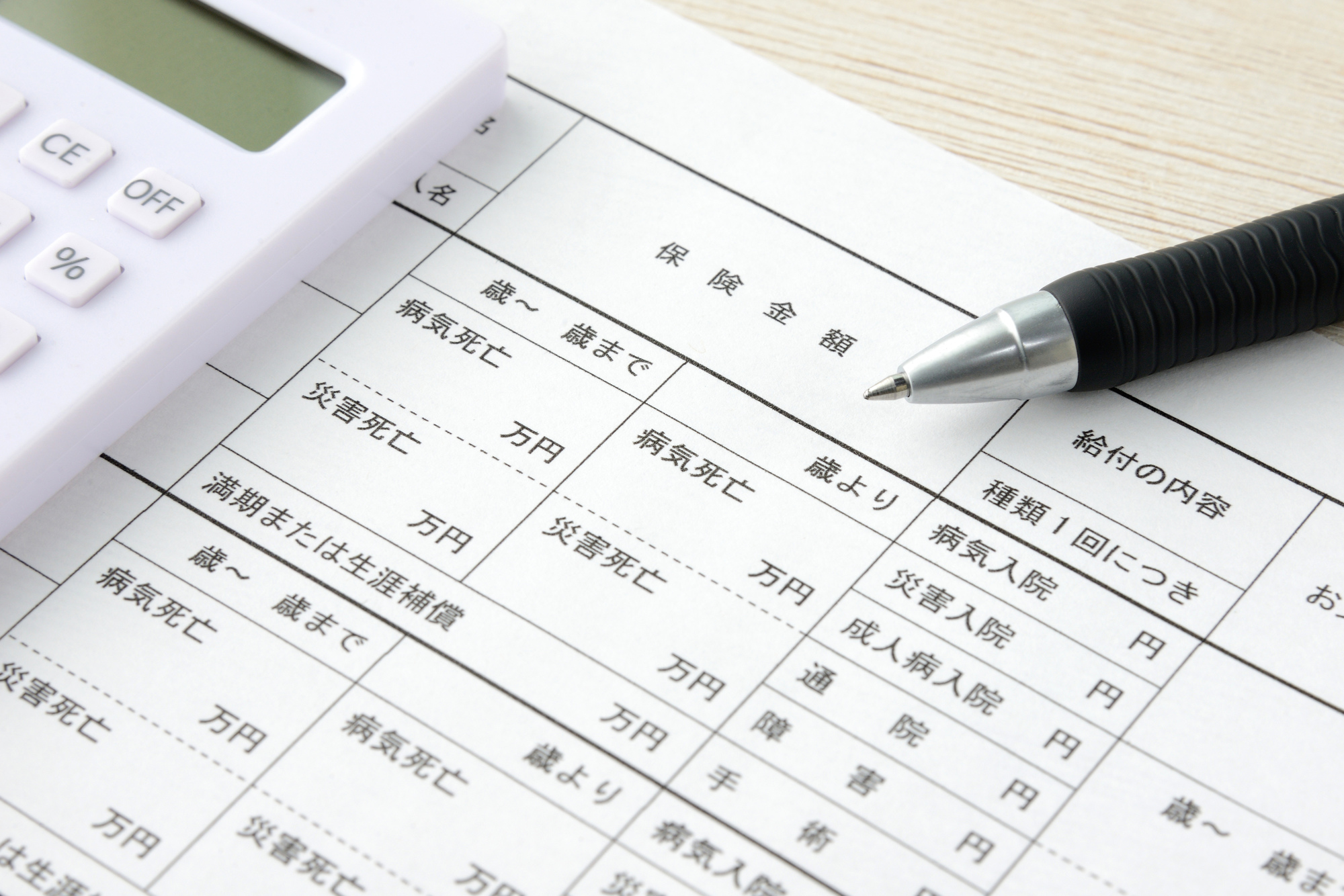 生命保険の内容